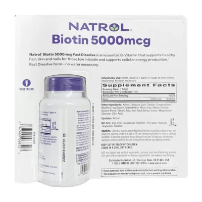 Biotin Beauty 5000mcg Natrol 250 viên