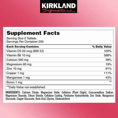 Calcium Citrate Magnesium and Zinc with Vitamin D3 Kirkland
