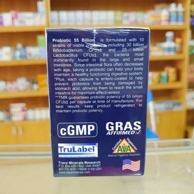 Probiotic 55 Billion TraceMinerals 15 viên - Viên uống bổ sung lợi khuẩn 3 probiotic 4