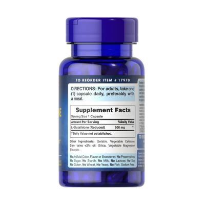 L Glutathione Reduced 500mg Puritan's Pride 30 viên 2 L-Glutathione Reduced 500mg Puritan's Pride