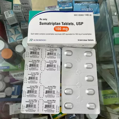 Sumatriptan 100mg Aurobindo 1 vỉ x 9 viên
