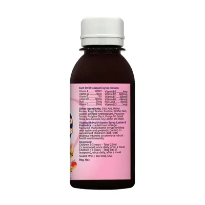 Multivitamin Syrup Lysine & Prebiotics Vitahealth 120ml