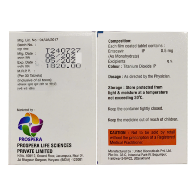 Barade 0.5 Entecavir 0.5mg